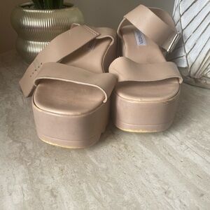 Steve Madden Cream Platform Shoes with Chunky Sole